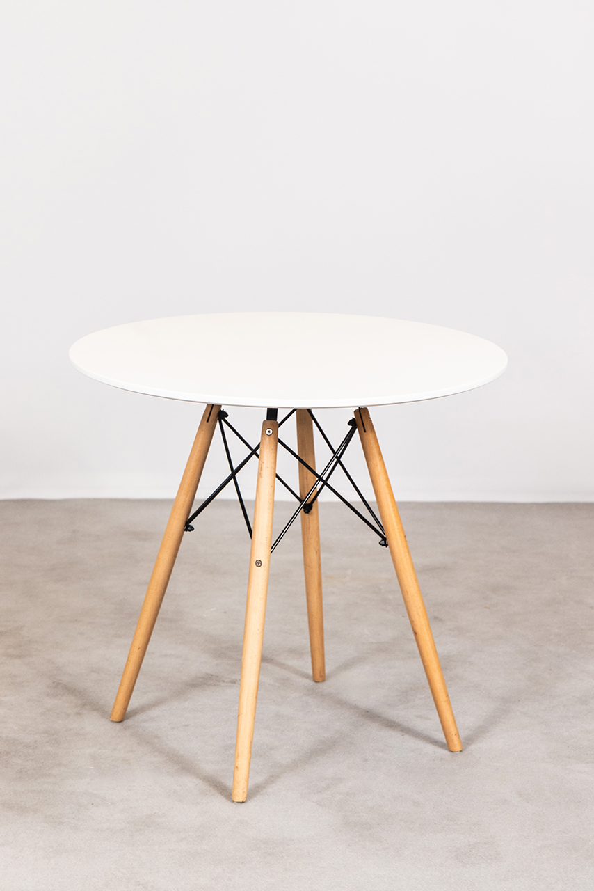 Table white diameter 80 cm